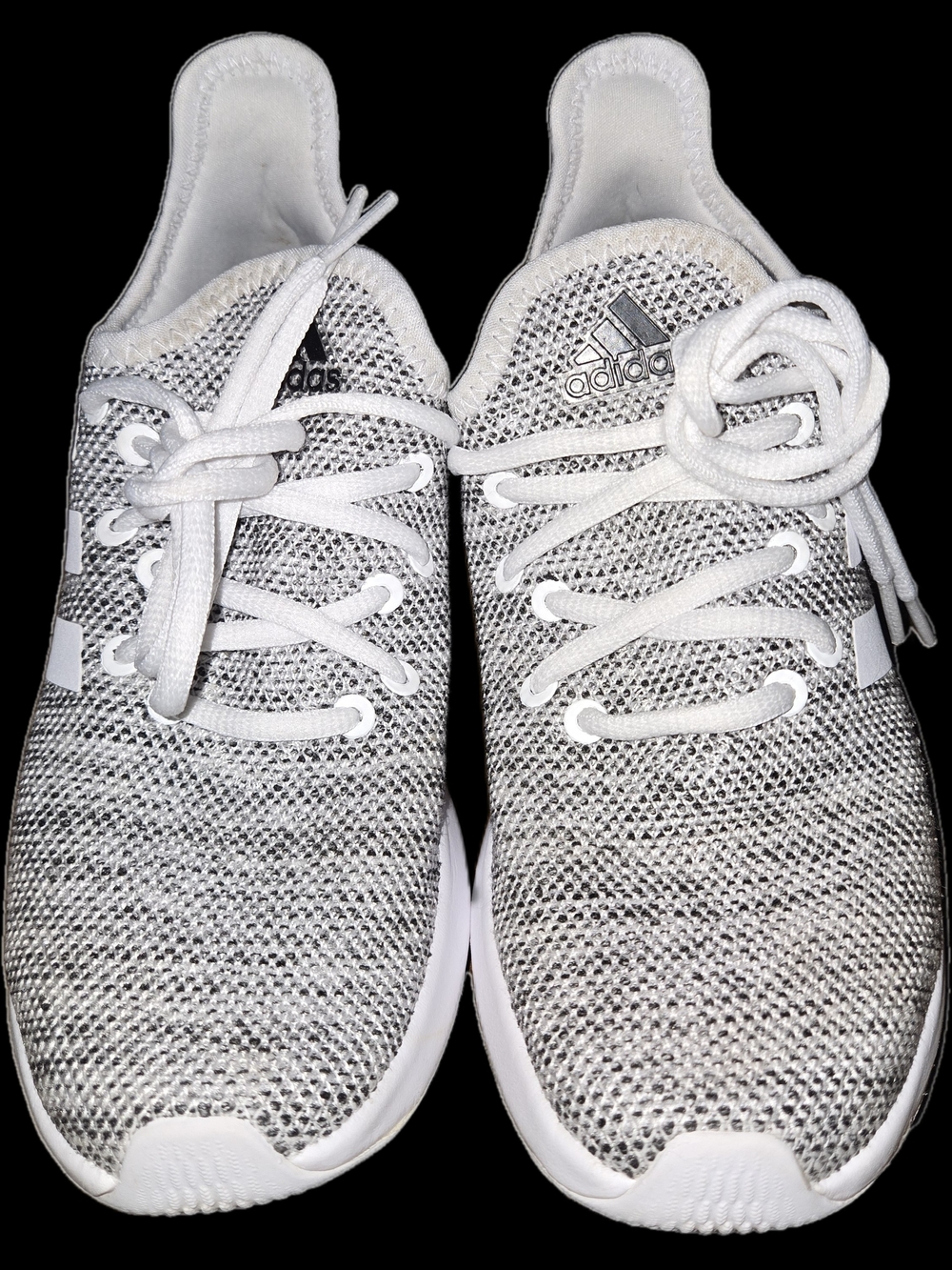 adidas Grey and White Knit Running Shoes